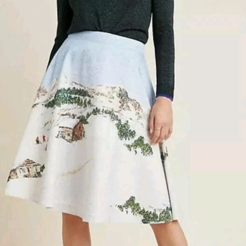 Corey Lynn Calter Wonderland Midi Skirt XS A-Line Cottagecore Ski Resort